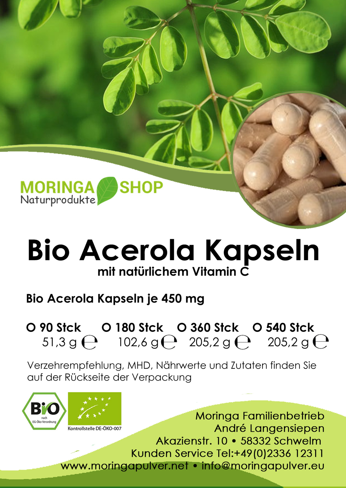 Acerola Kapseln - Bio – mit natürlichem Vitamin-C