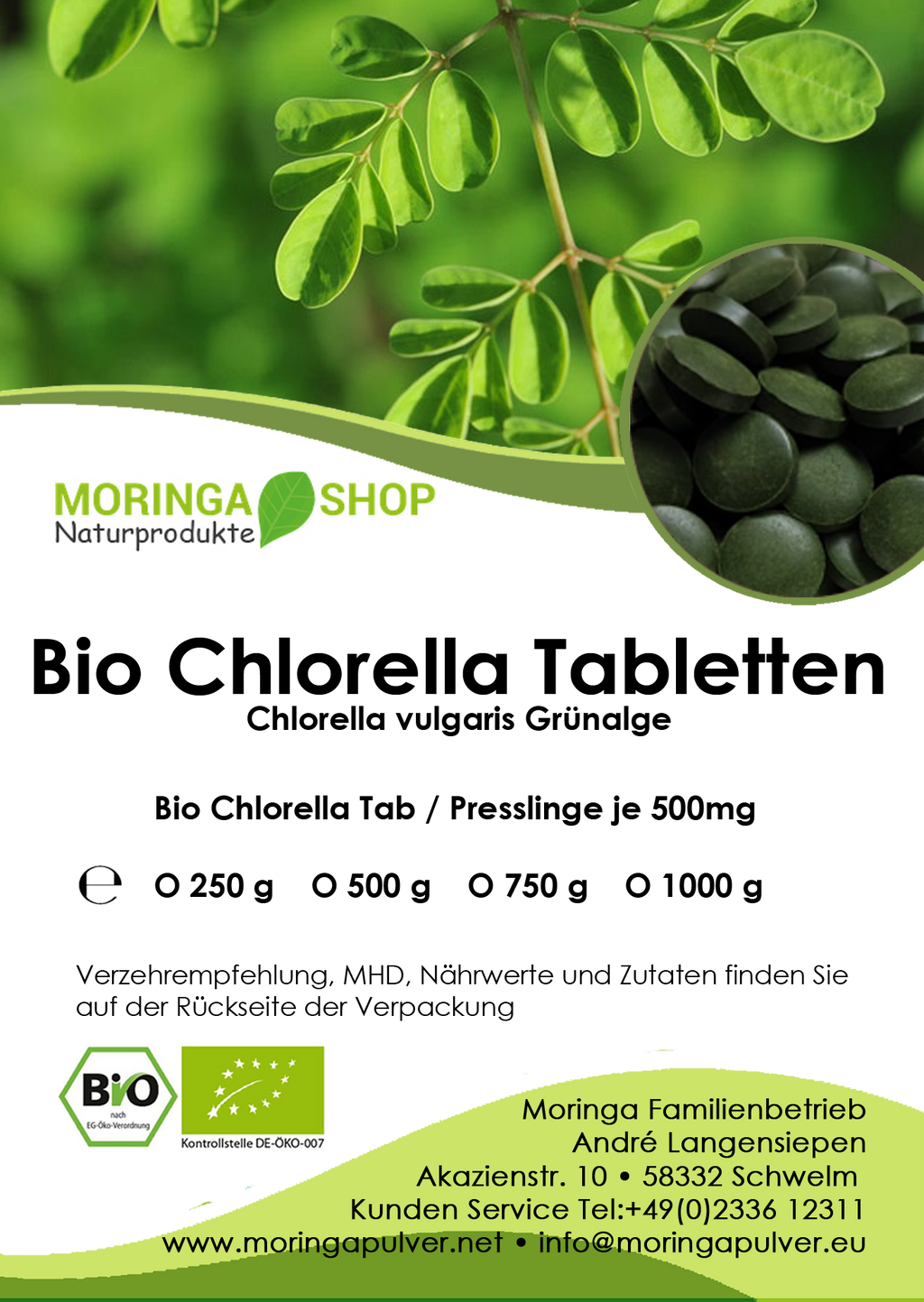 Chlorella Tabletten - Bio