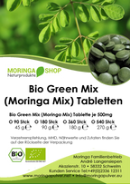 Bio Green Mix Pulver – Moringa, Spirulina, Chlorella & Gerstengras