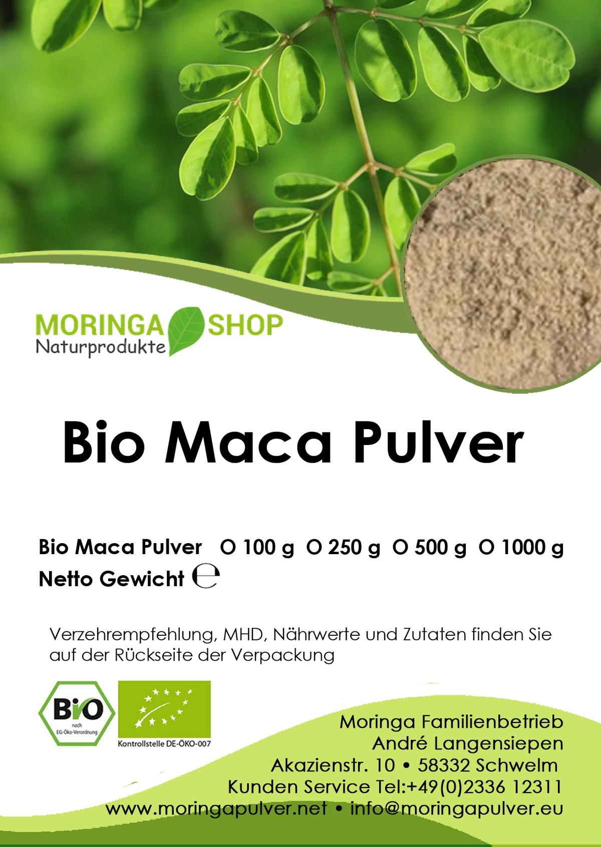 Maca Pulver - Bio