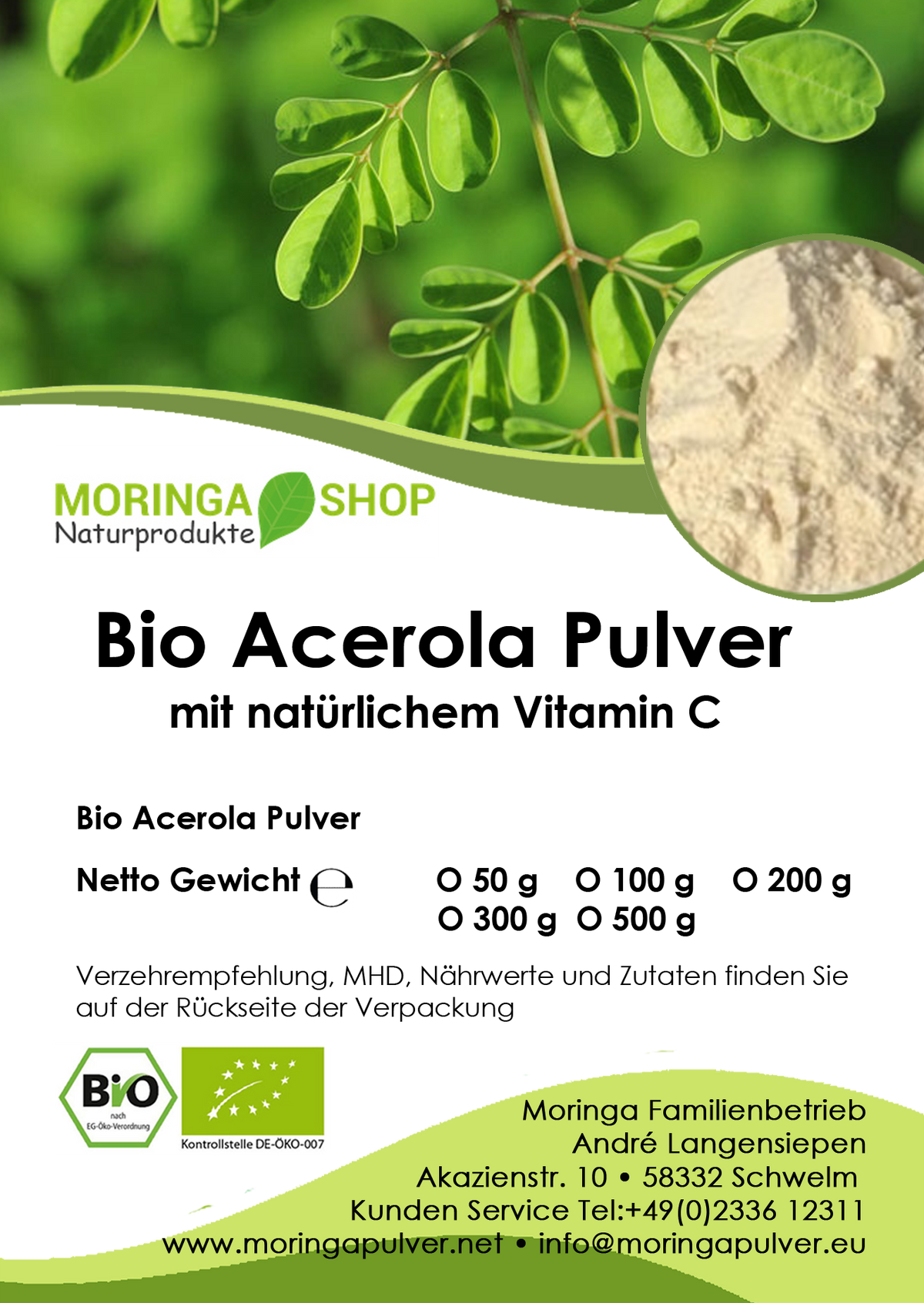 Acerola Pulver Bio – mit natürlichem Vitamin-C
