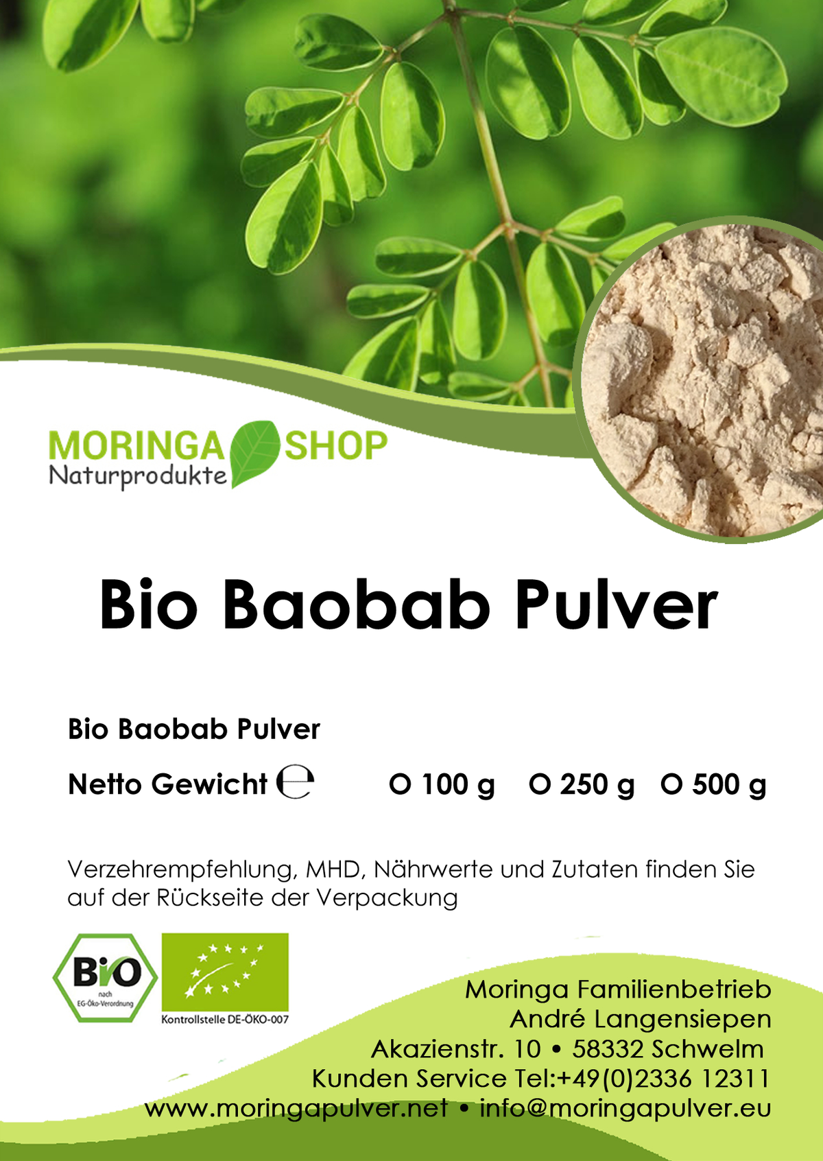 Baobab Pulver Bio - Fruchtpulver