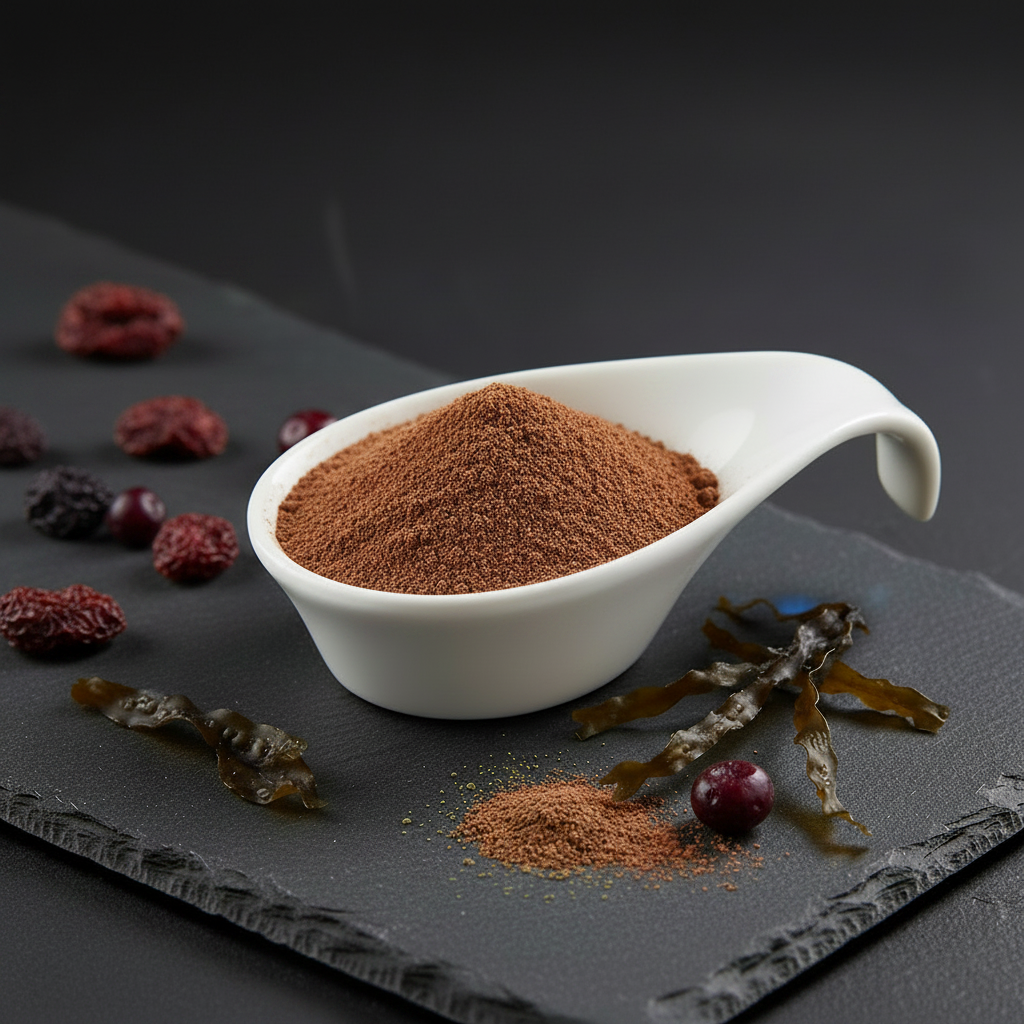 Bio Camu Camu Pulver auf Schieferplatte