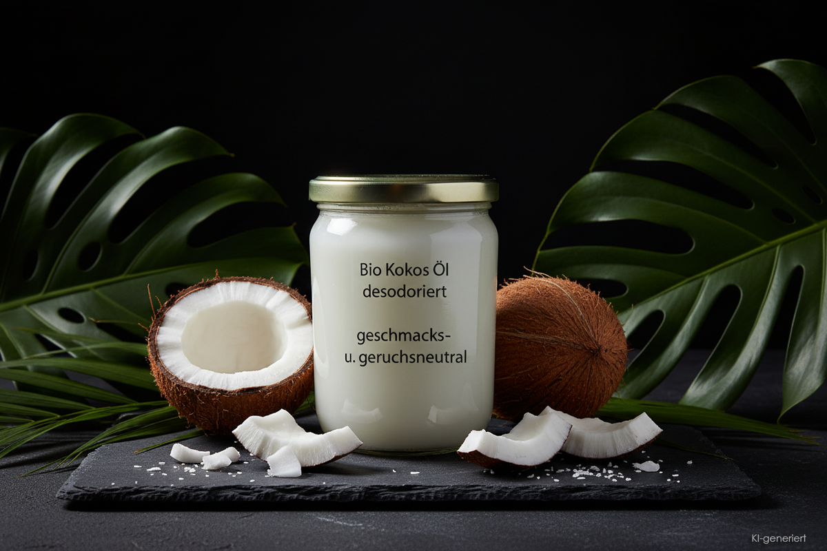 kokosoel desodoriert im glas