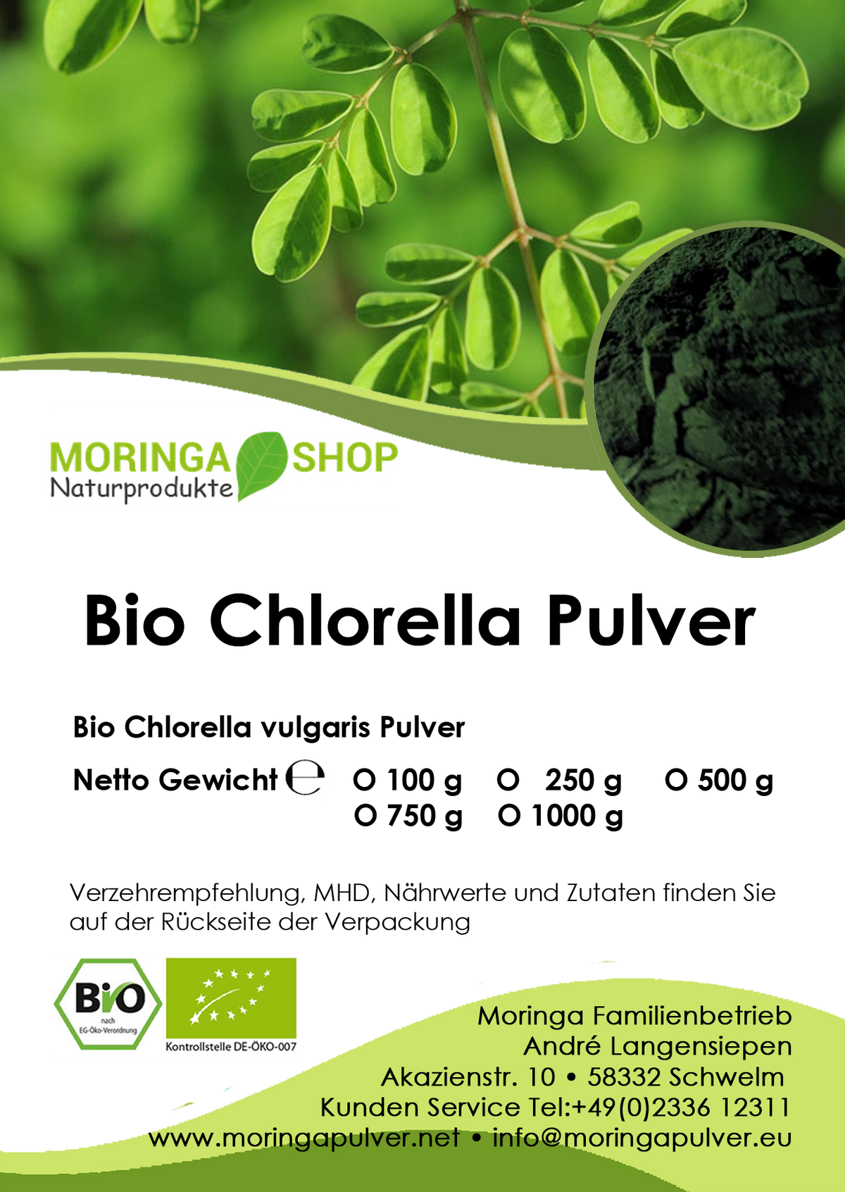 Chlorella Pulver - Bio