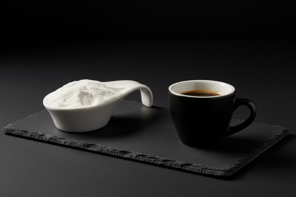 Kollagen Pulver mit Kaffee
