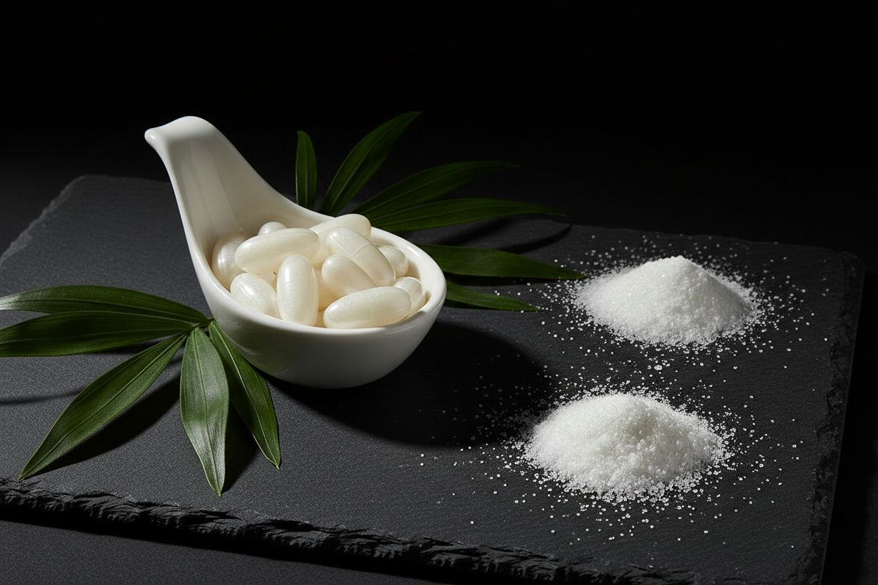 MSM Glucosamin Kapseln mit Pulver Schieferplatte