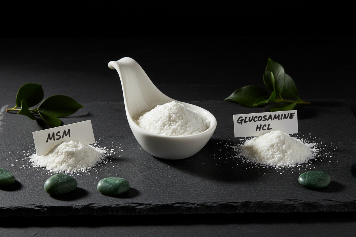 MSM Glucosamin Mix zwei Häufchen
