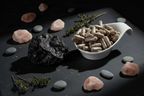 Shilajit Mumijo Kapseln mit Harz und Deko