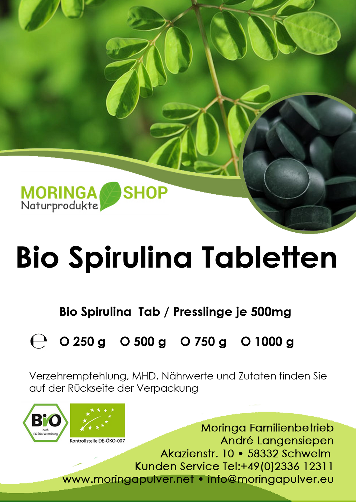 Spirulina Tabletten - Bio