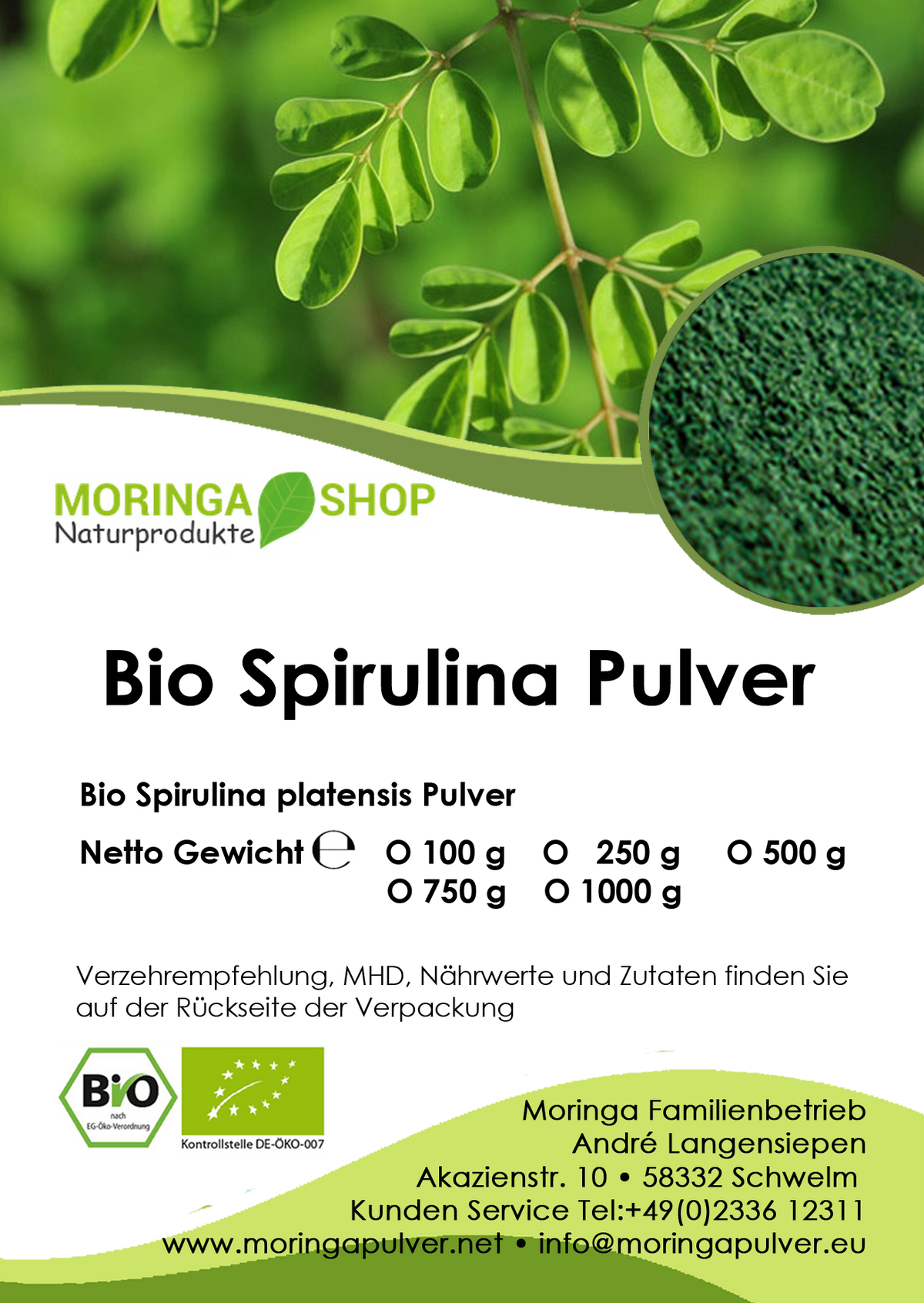 Spirulina Pulver - Bio